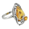 Cognac Amber 925 Silver Spider Ring