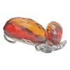 Faceted Cognac Amber Butterfly Pendant