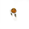 Cognac amber sterling silver ring