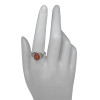 Cognac Amber Sterling Silver Ring (R-CG-2032)