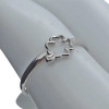Clover Rhodium Plated Silver Adjustable Ring