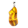 Natural Baltic Amber With Insects Silver Pendant