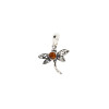 Cognac Amber .925 Silver Small Dragonfly Pendant