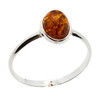 Cognac Amber Sterling Silver Ring