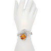 Cognac Amber Spiderweb Cuff Bracelet