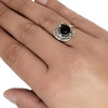 Cherry Amber Silver Celtic Moon Ring