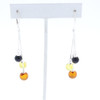 Multicolor Amber Dangle Earrings On Hooks