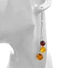 Multicolor Amber Dangle Earrings On Hooks