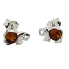 Baltic Amber Sterling Silver "Elephant" Earrings. Amber Jewelry