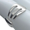 Fork Rhodium Plated Silver Adjustable Ring