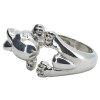 Bunny Rhodium Plated Silver Adjustable Ring