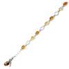 Bee On Honeycomb Baltic Amber .925 Silver Link Bracelet