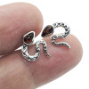 Cherry Amber Sterling Silver Curled Snake Stud Earrings