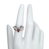 Amber Sterling Silver Bat Adjustable Ring