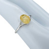 Citrine Amber / Flower Design Sterling Silver Ring