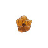Cognac  Amber Adjustable Flower Ring