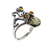 Multi-Color Amber Octopus Adjustable Ring (R-MT-3226)