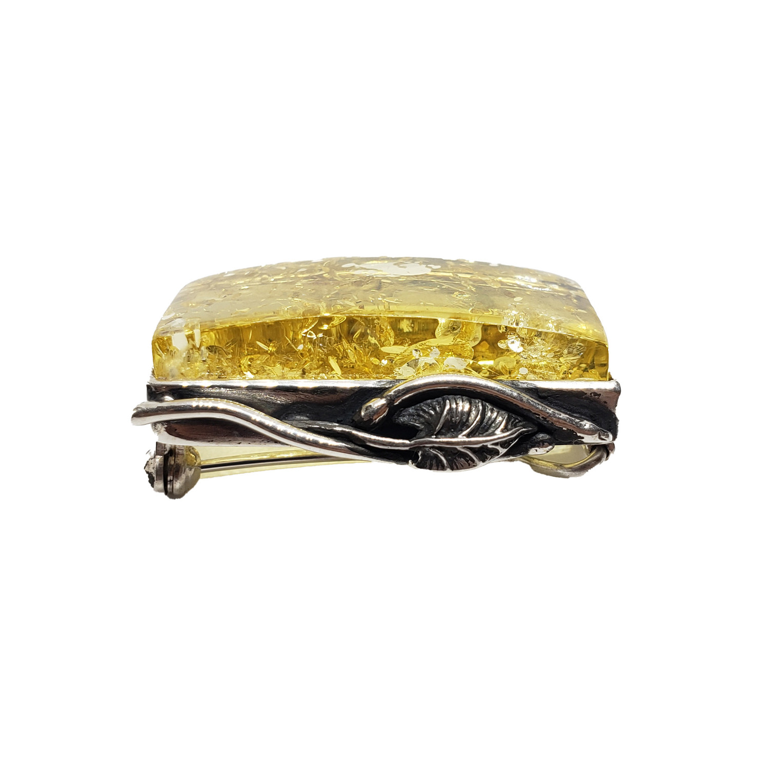 Amber Handmade Sterling Silver Pin Jewelry - Amberman