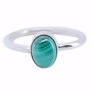 •DOTTED BEZEL• azurite malachite + silver ring - size 7