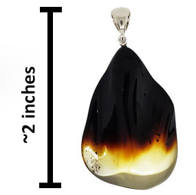 Amber Wave/Freeform Ombre Sterling Silver Pendant (3789)