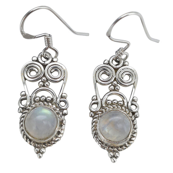 Moonstone Sterling Silver Earrings on Hooks