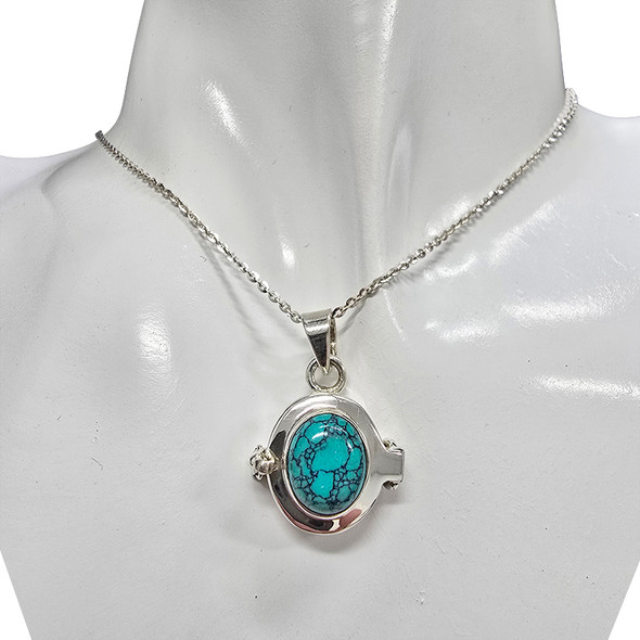 Howlite Sterling Silver Locket Pendant