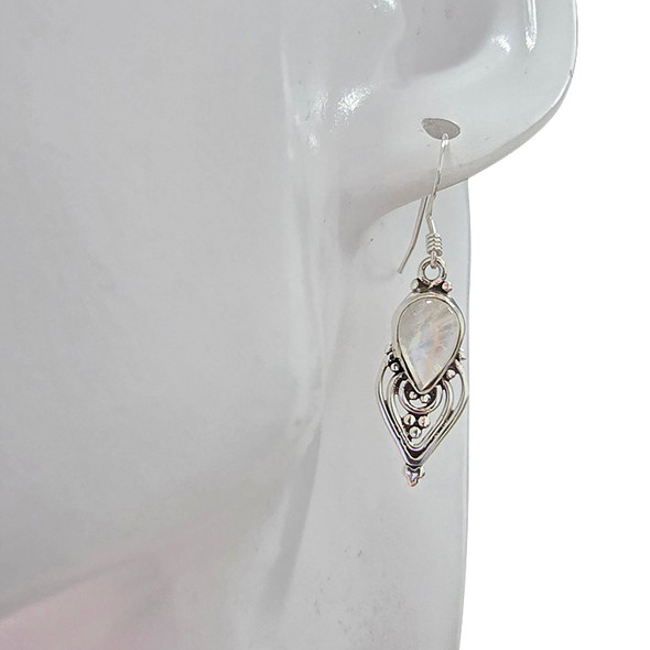 Moonstone Sterling Silver Earrings on Hooks