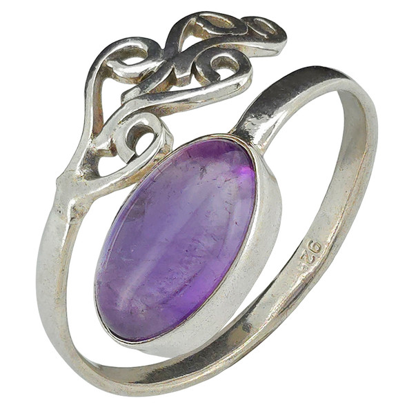 Amethyst 925 Sterling Silver Adjustable Ring