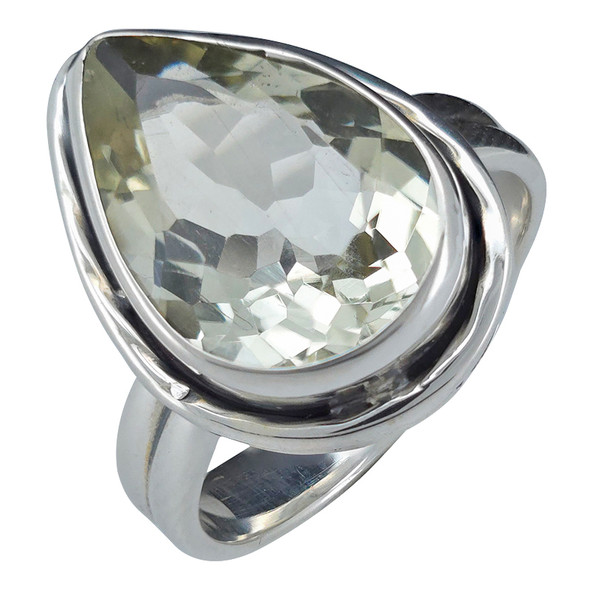 Faceted Citrine Sterling Silver Ring