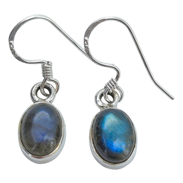 Labradorite Sterling Silver Earrings on Hooks