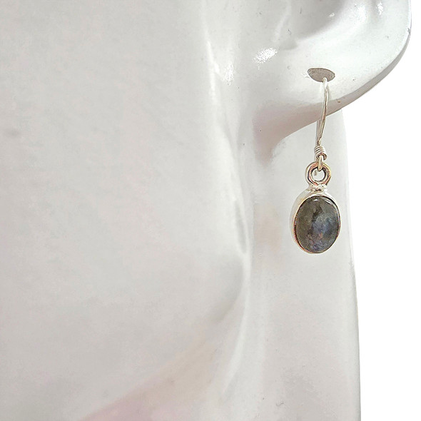 Labradorite Sterling Silver Earrings on Hooks