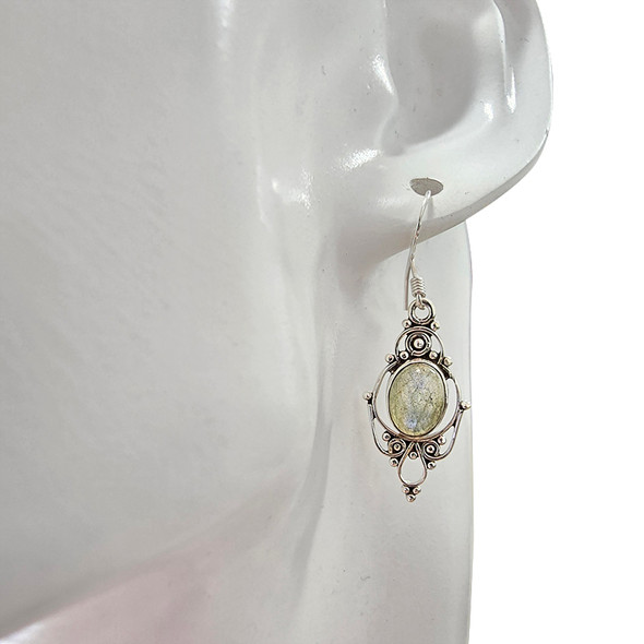 Labradorite Sterling Silver Earrings on Hooks