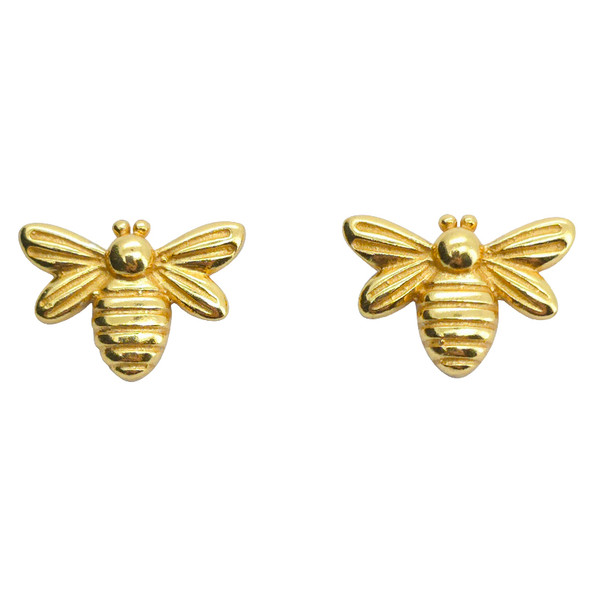 14K Gold-Plated Sterling Silver Bee Stud Earrings