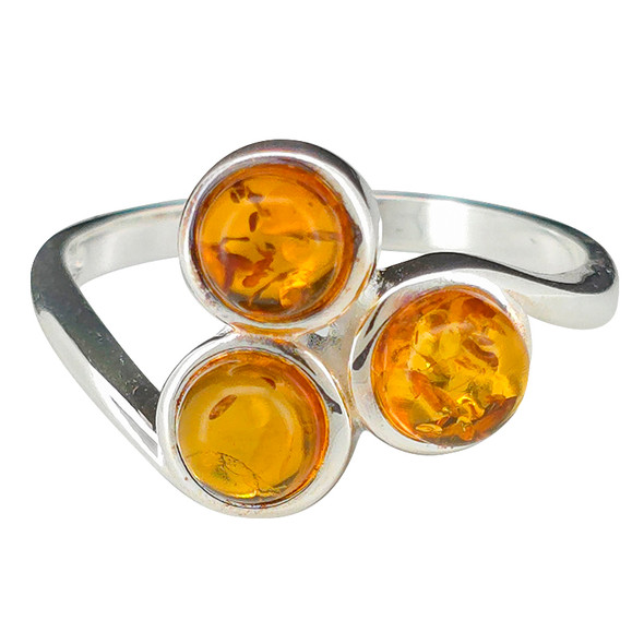 Amber Sterling Silver Ring