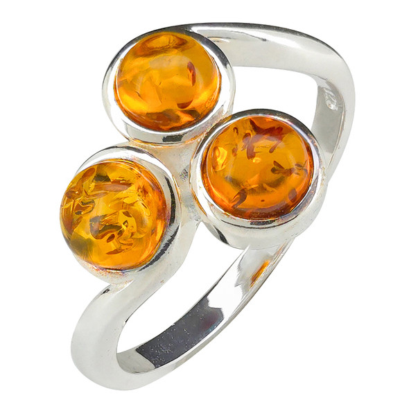 Amber Sterling Silver Ring