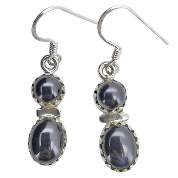 Black Onyx Sterling Silver Dangle Earrings