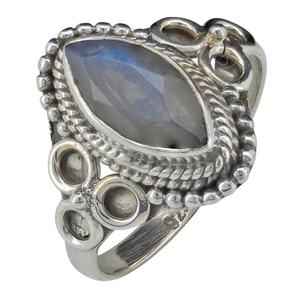 Faceted Labradorite Sterling Silver Ring