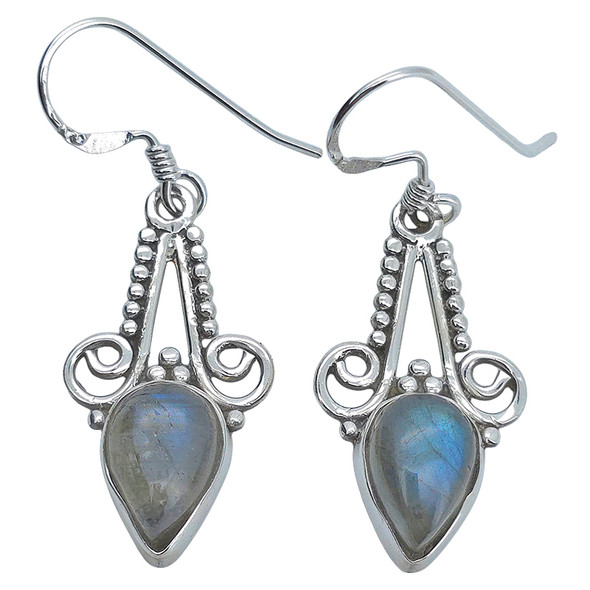 Labradorite Sterling Silver Hook Earrings