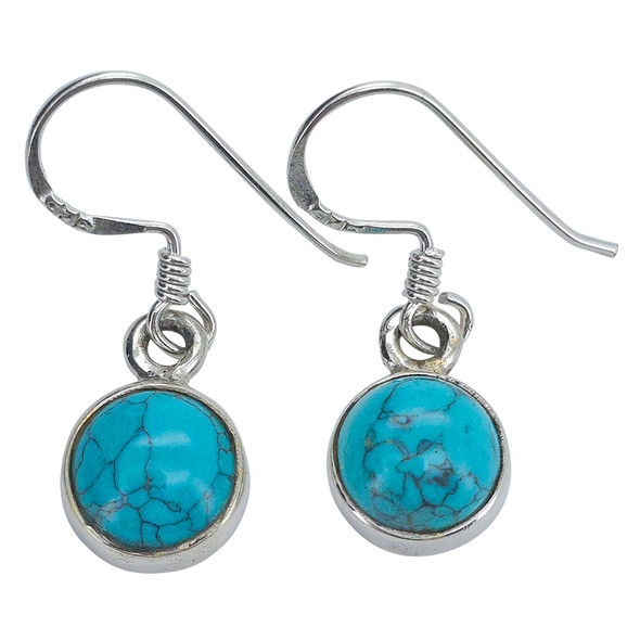 Howlite Sterling Silver Hook Earrings