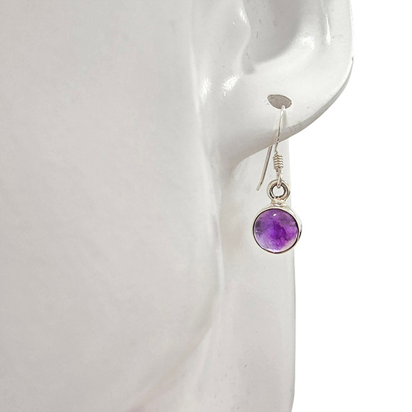 Amethyst Sterling Silver Hook Earrings