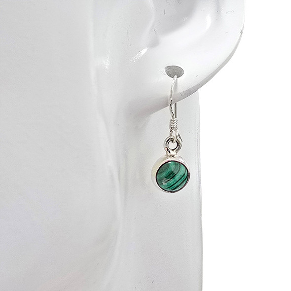 Malachite Sterling Silver Hook Earrings