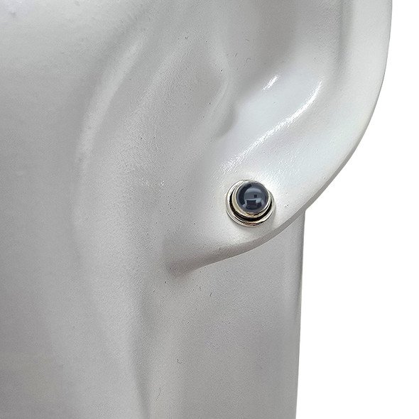 Black Onyx Sterling Silver Stud Earrings