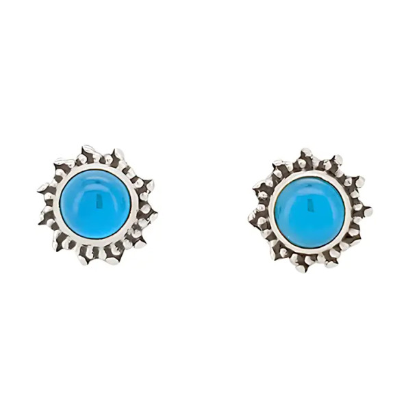 Blue Chalcedony Sterling Silver Stud Earrings