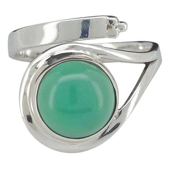 Green Onyx Sterling Silver Adjustable Ring
