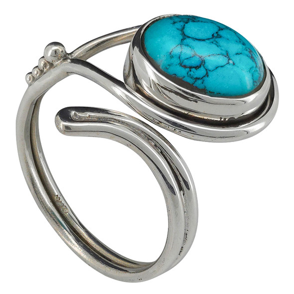 Howlite Sterling Silver Adjustable Ring