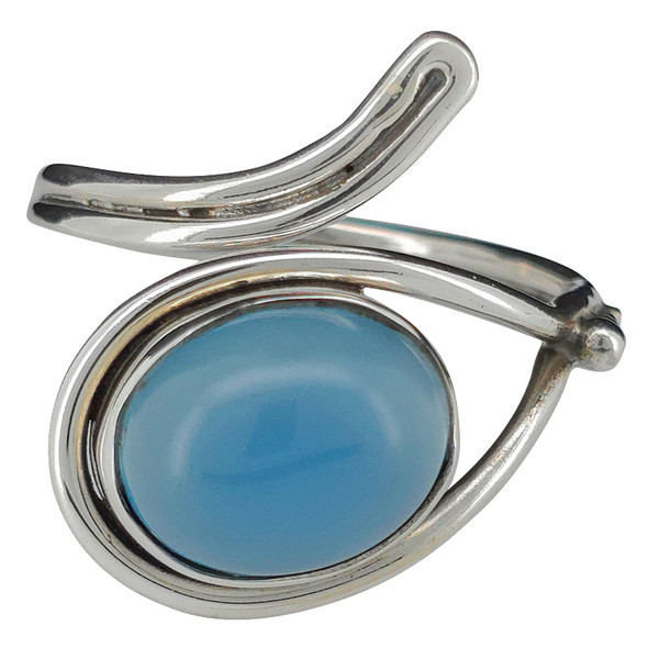 Blue Chalcedony Sterling Silver Adjustable Ring