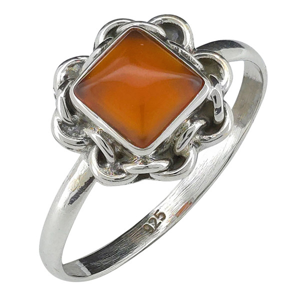 Frankii Baker Orecchini Pendenti Art & Craft In Onice Rosso E Argento 925