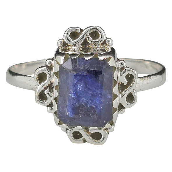 Faceted Composite Sapphire Sterling Silver Ring