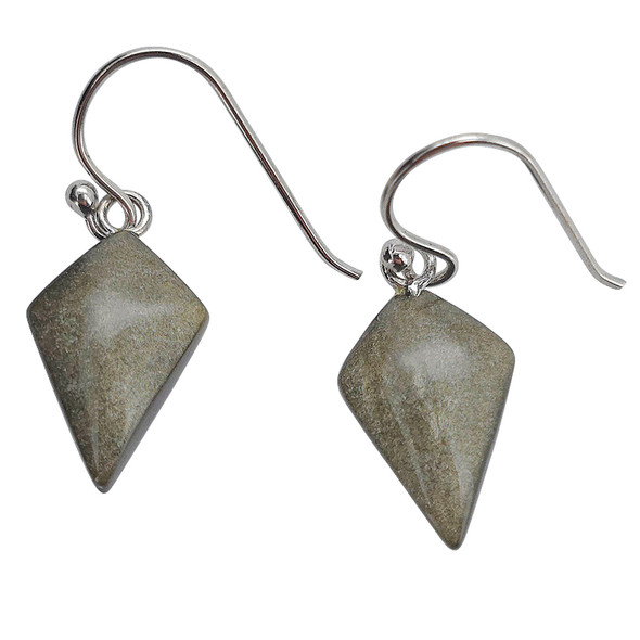 Black Obsidian Sterling Silver Hook Earrings