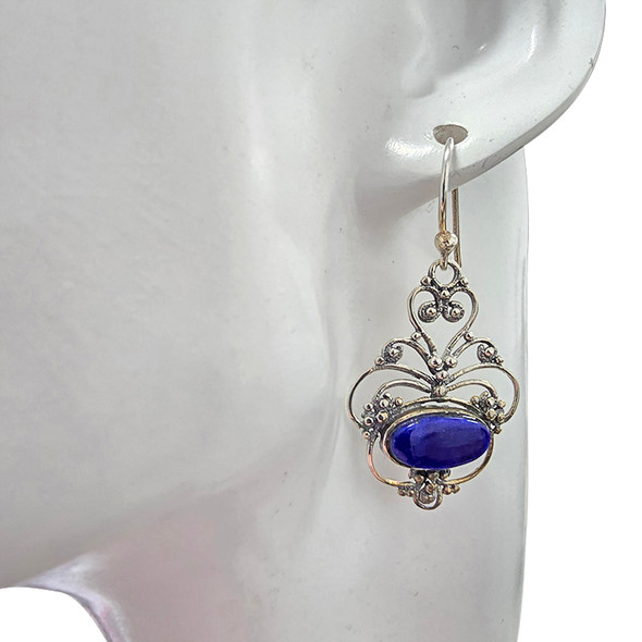 Lapis Sterling Silver Hook Earrings